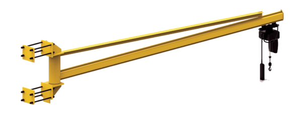 Lightweight flexible beam wall mounted cantilever crane