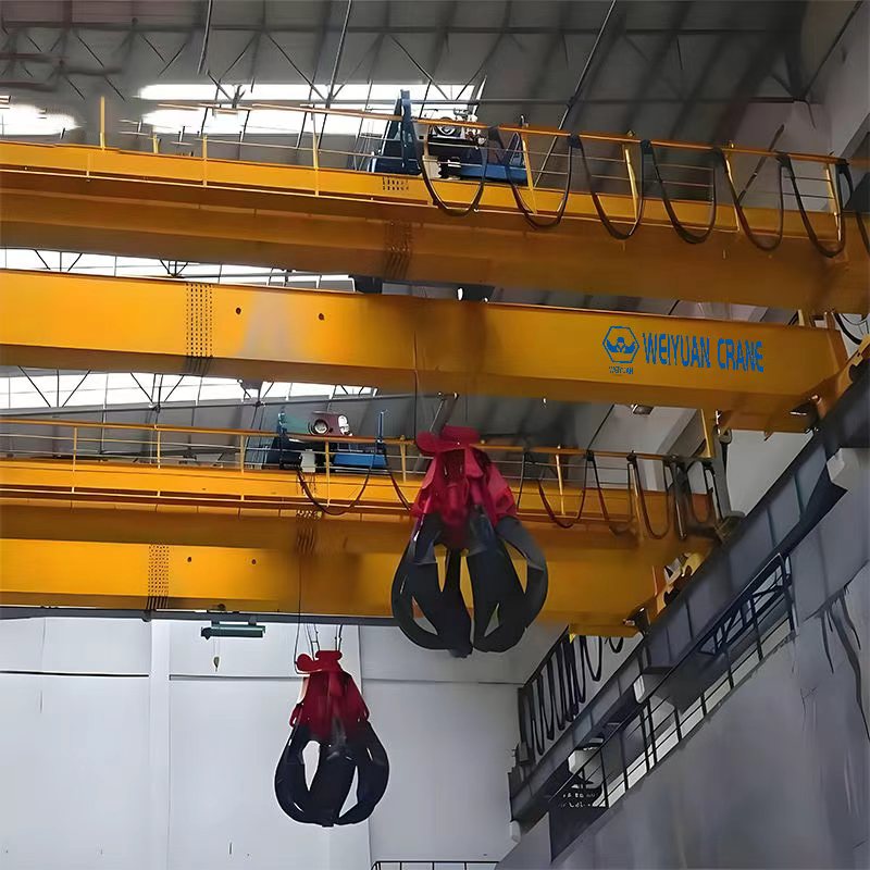Smart Double Girder Electric Grab Bucket Bridge Crane