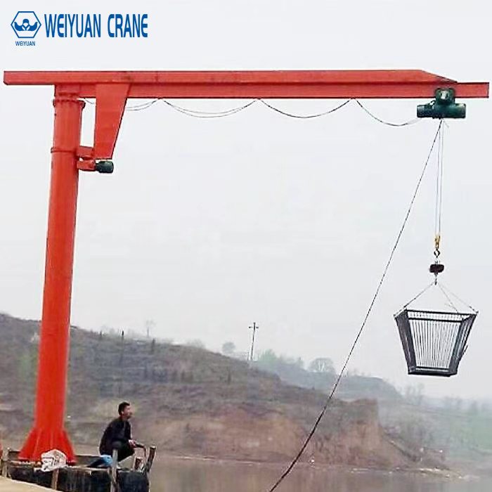 Electric Rotating Floor-Mounted Jib Crane