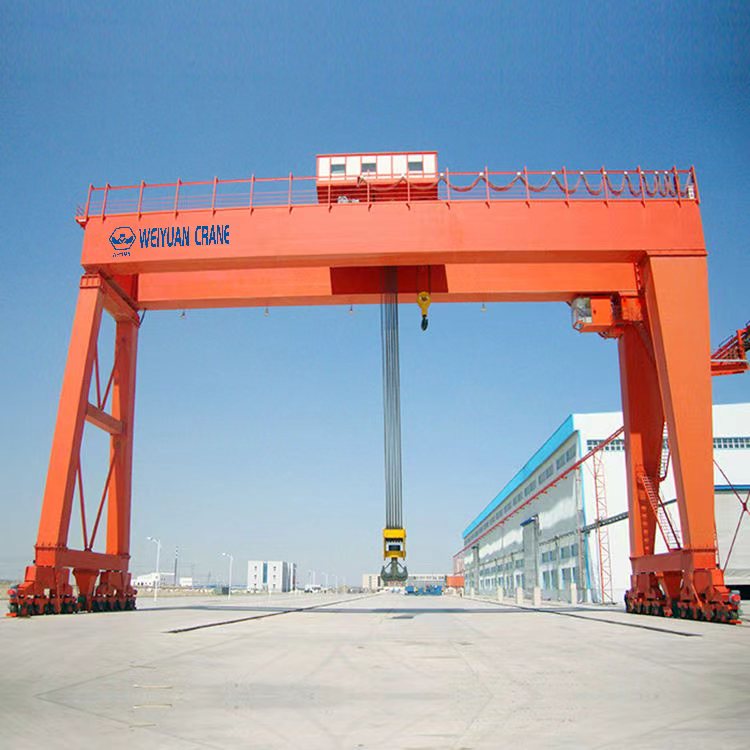 Large Tonnage Heavy Loading Wheel Gantry Crane with Hook (Double Girder)
